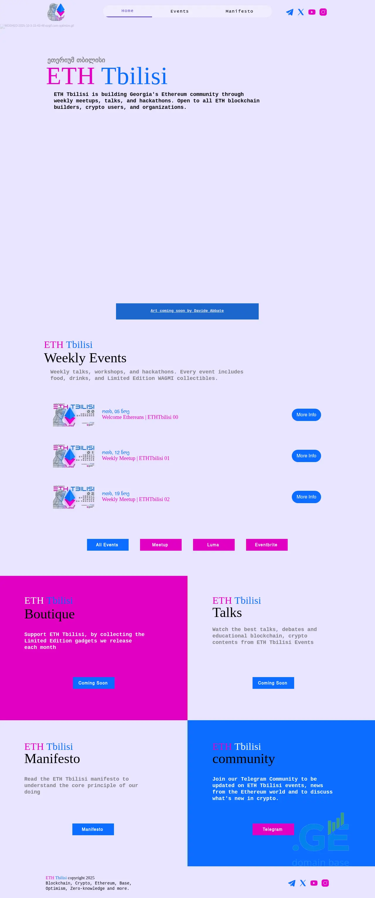 Screenshot of the site ethtbilisi.ge
