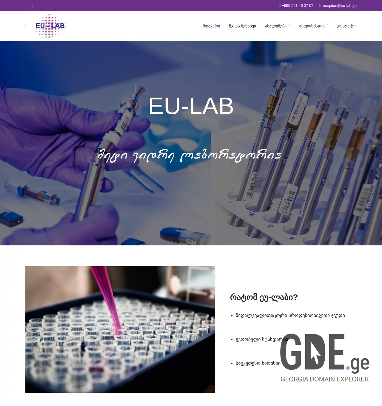 Screenshot of the site eu-lab.ge at 2025-11-30
