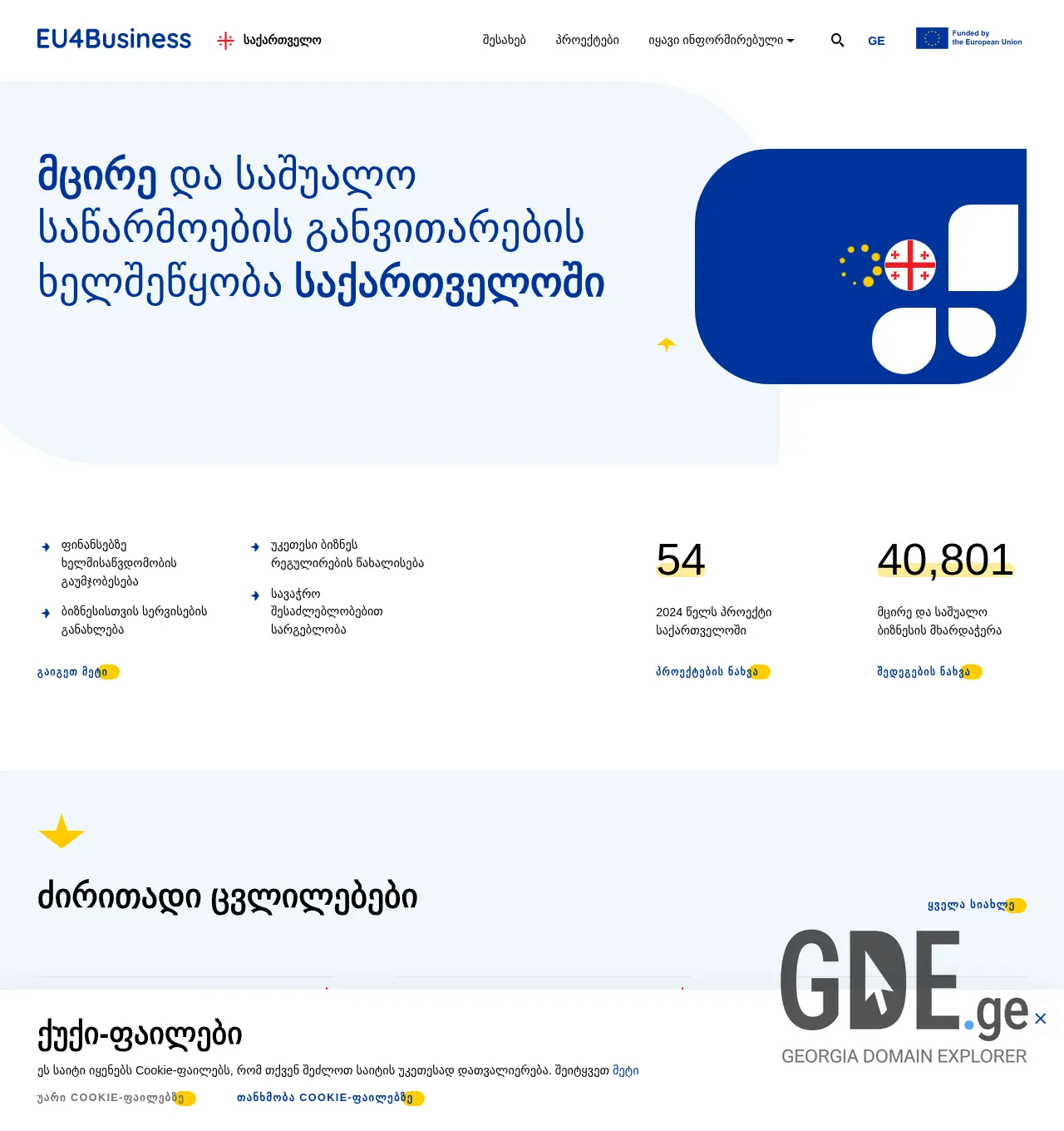 Screenshot of the site eu4business.ge at 2025-11-30