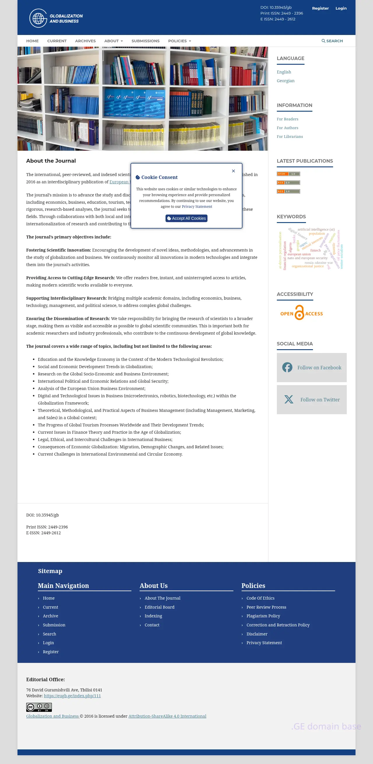 Screenshot of the site eugb.ge