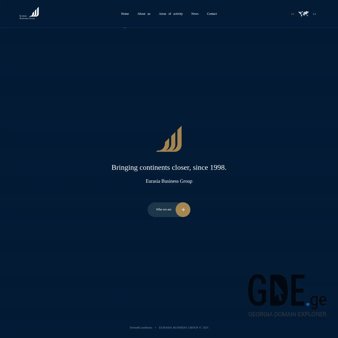 Screenshot of the site eurasiabusinessgroup.ge at 2025-12-07