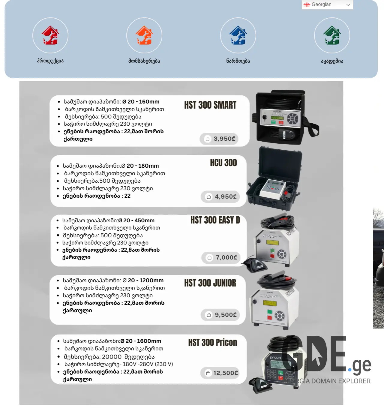 Screenshot of the site euromaster.ge at 2025-11-29
