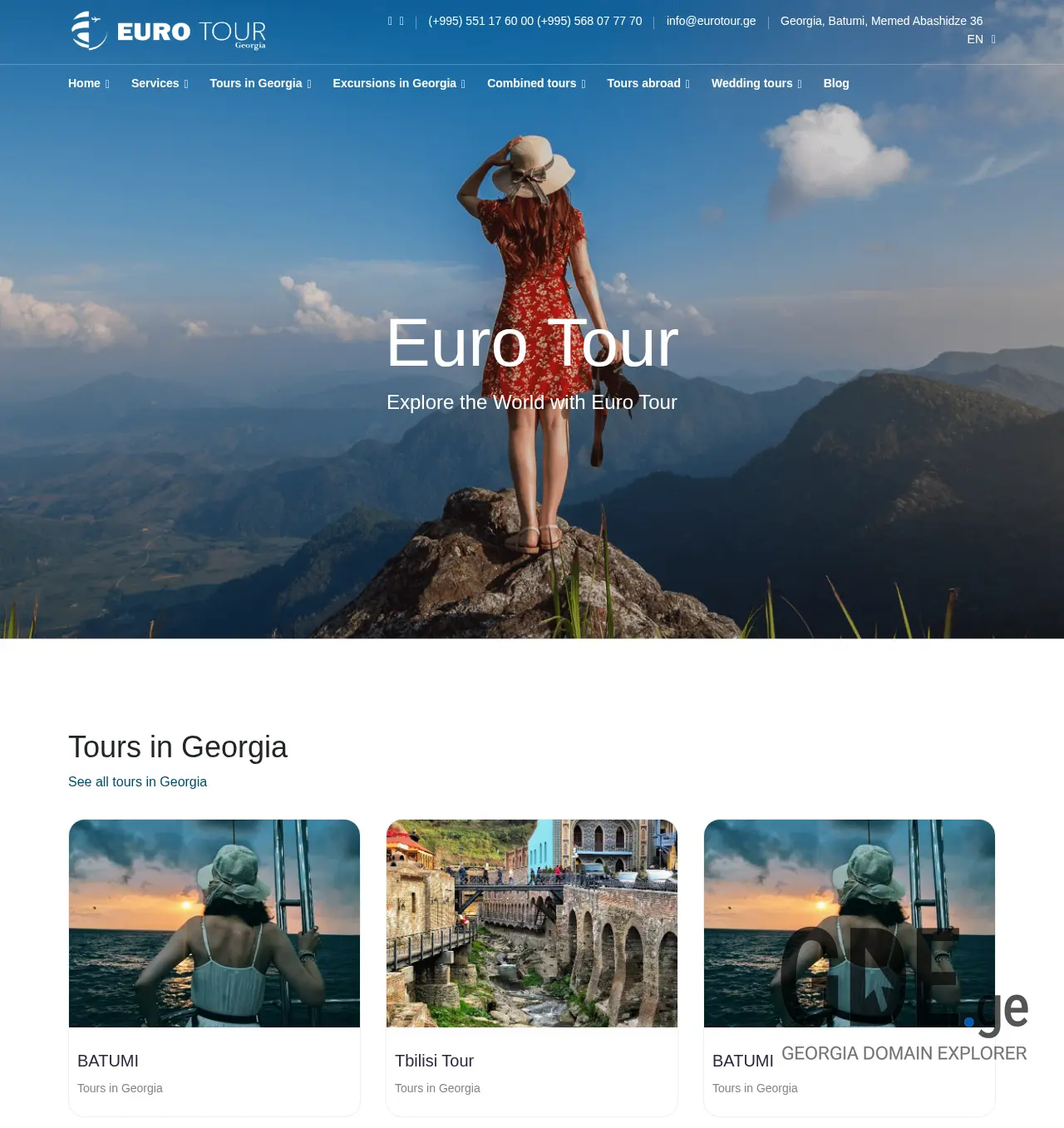Screenshot of the site eurotour.ge at 2025-12-02