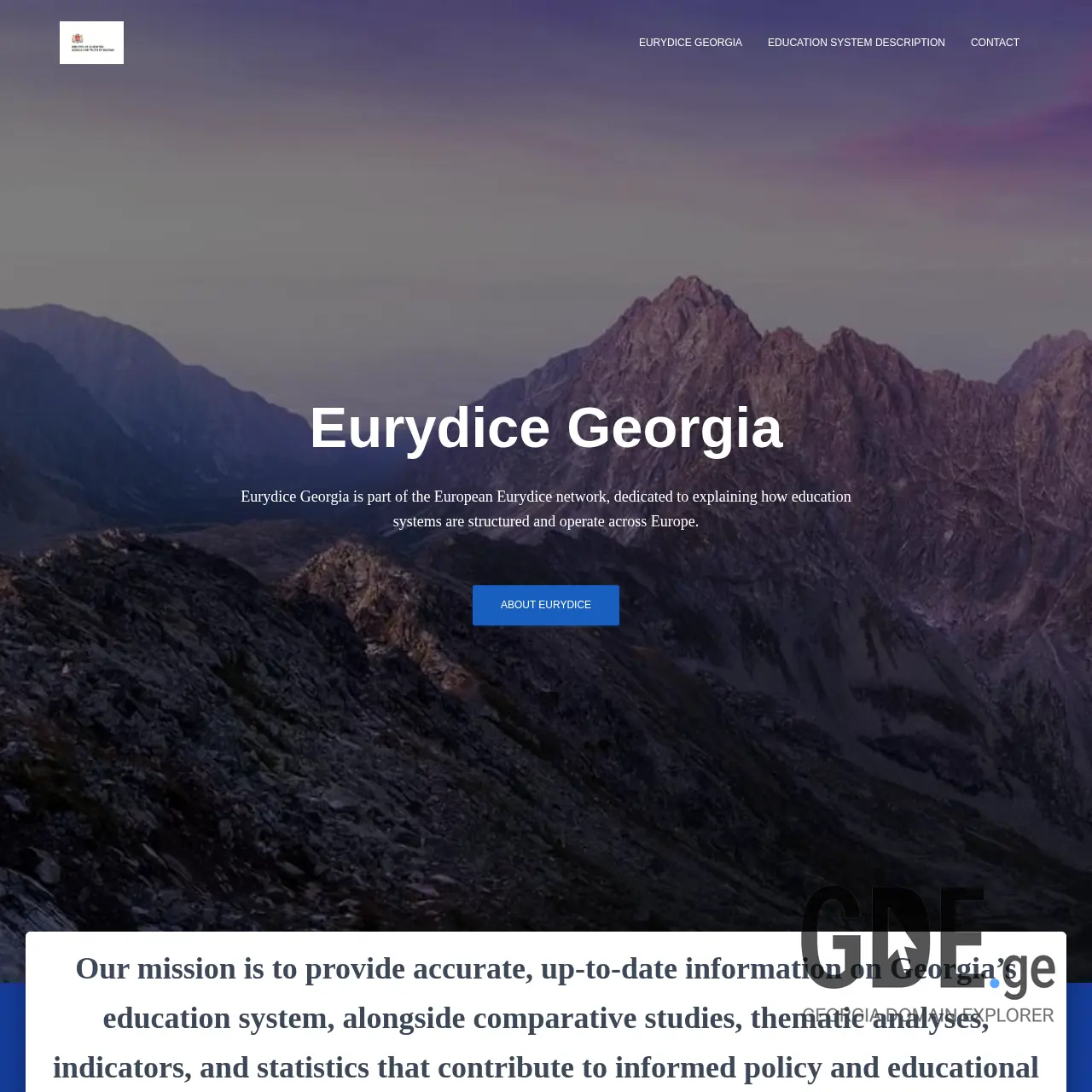 Screenshot of the site eurydice.ge at 2025-12-07