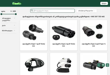 Screenshot of evcarcharger.ge