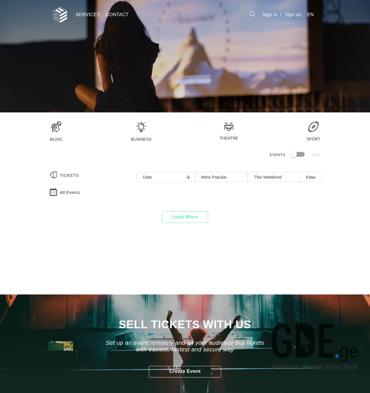 Screenshot of the site eventer.ge at 2025-11-29