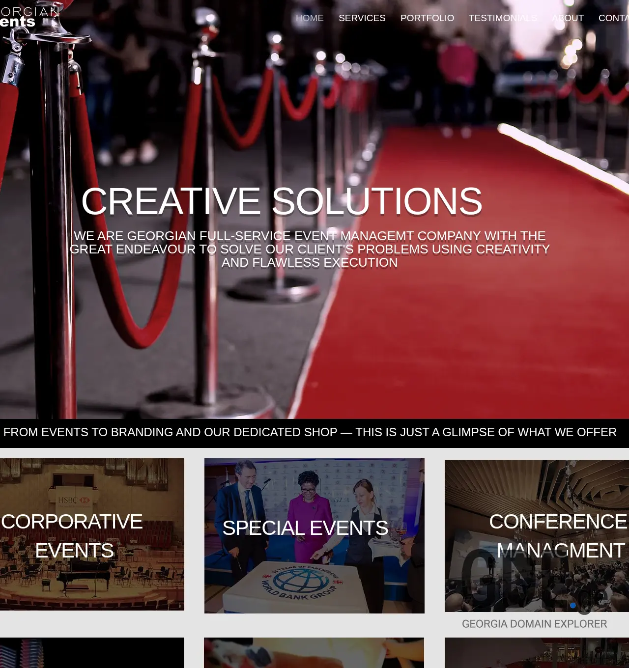 Screenshot of the site events.ge at 2025-11-29