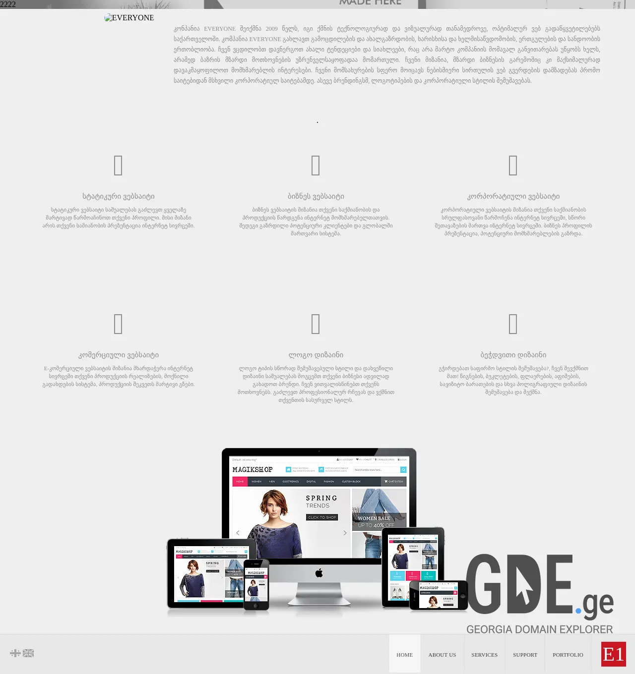 Screenshot of the site everyone.ge at 2025-12-02