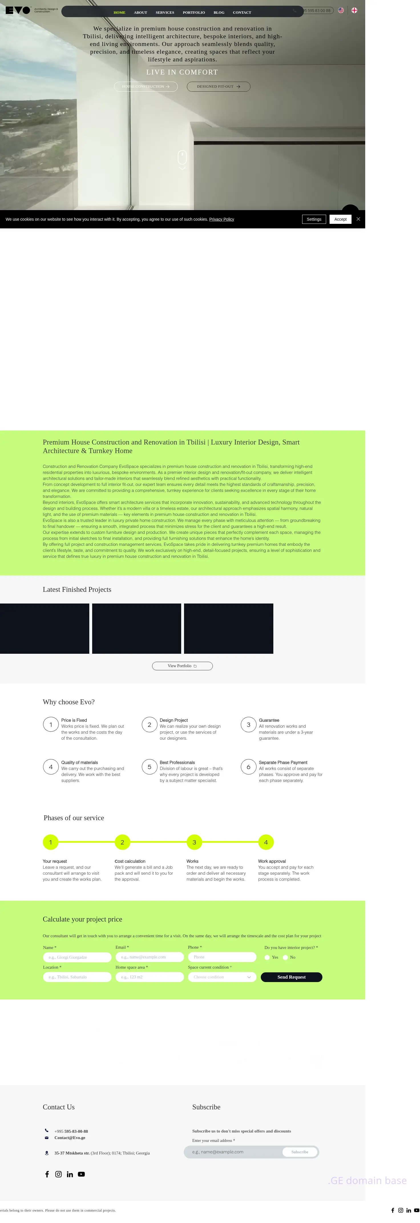 Screenshot of the site evo.ge