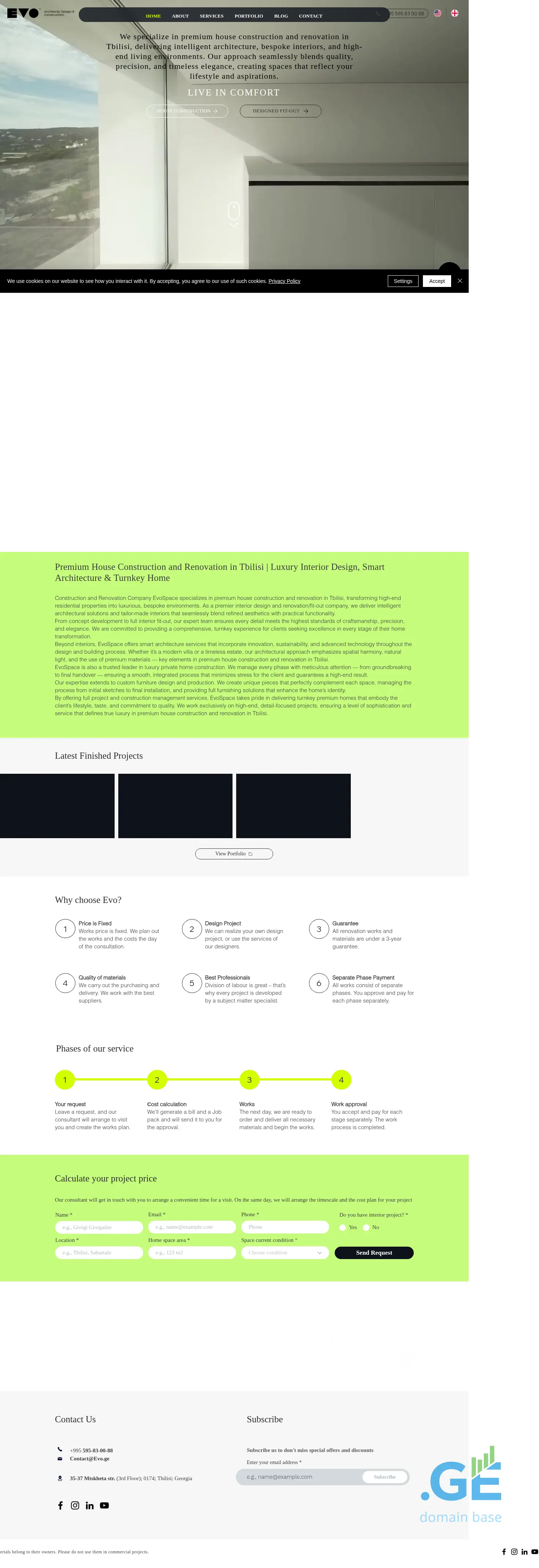 Screenshot of the site evospace.ge