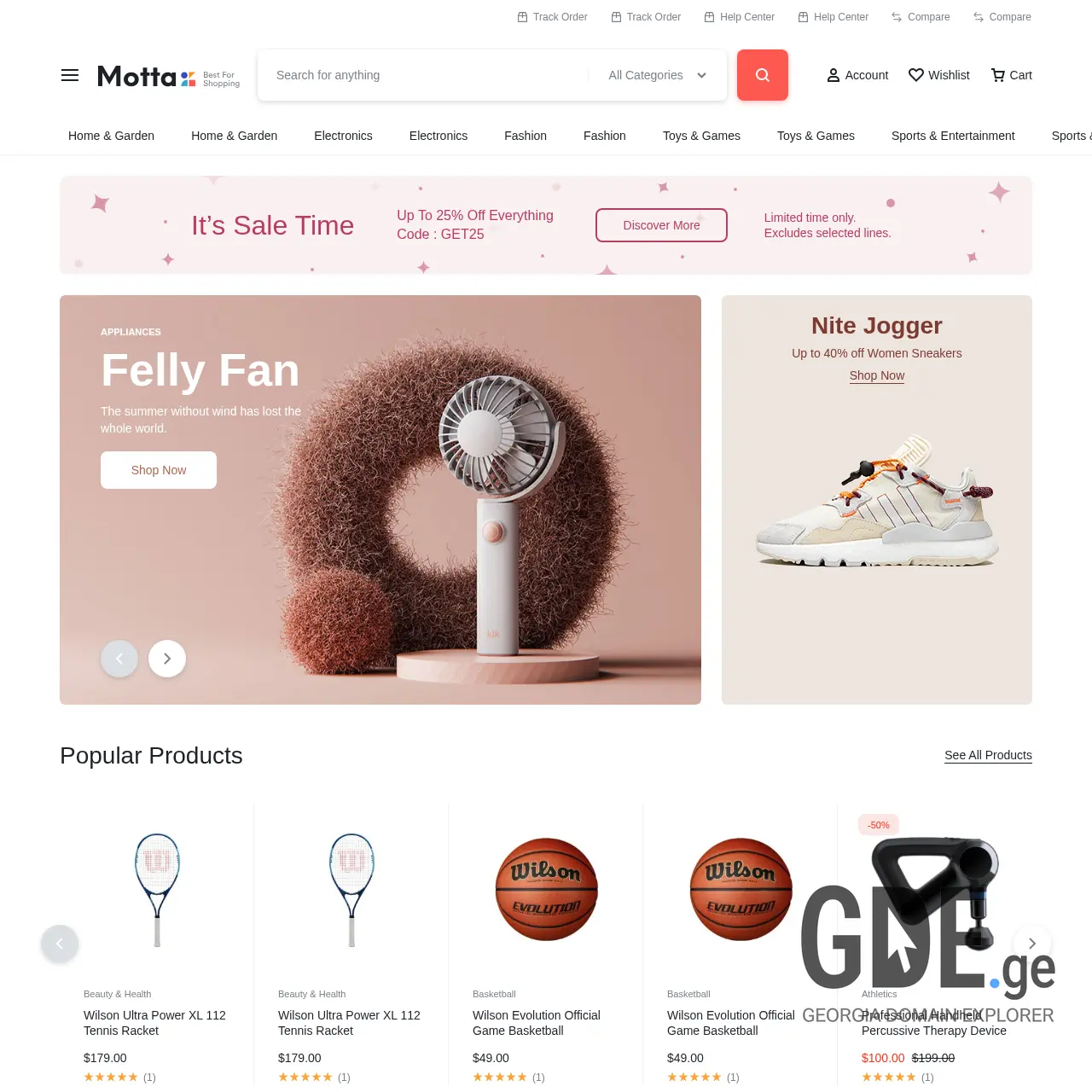 Screenshot of the site ewe.ge at 2026-01-18