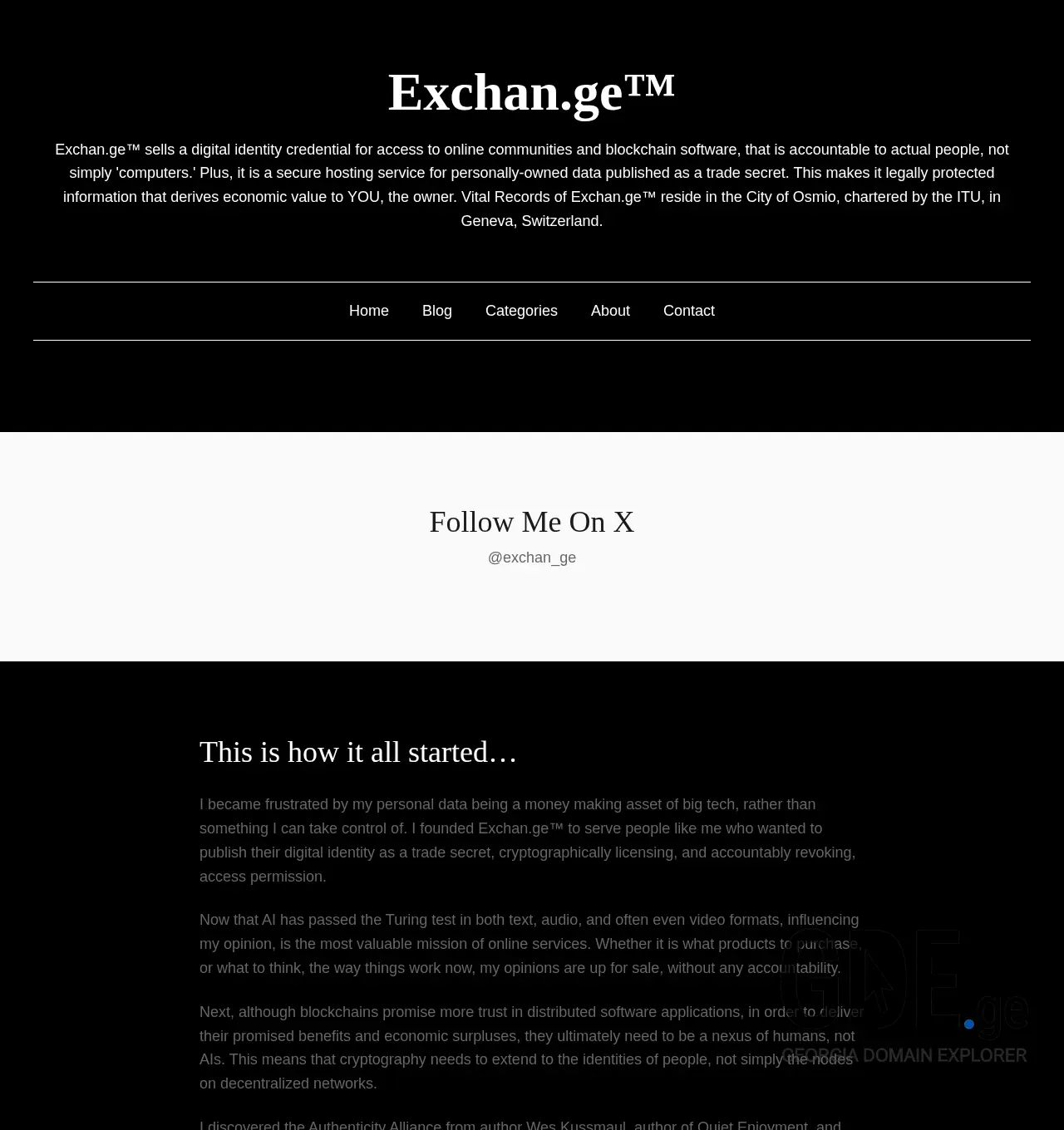 Screenshot of the site exchan.ge at 2025-11-29