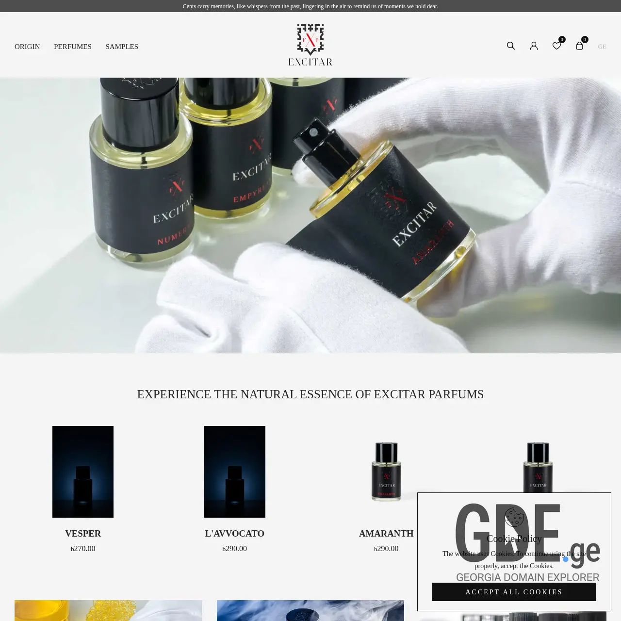 Screenshot of the site excitar.ge at 2025-12-09