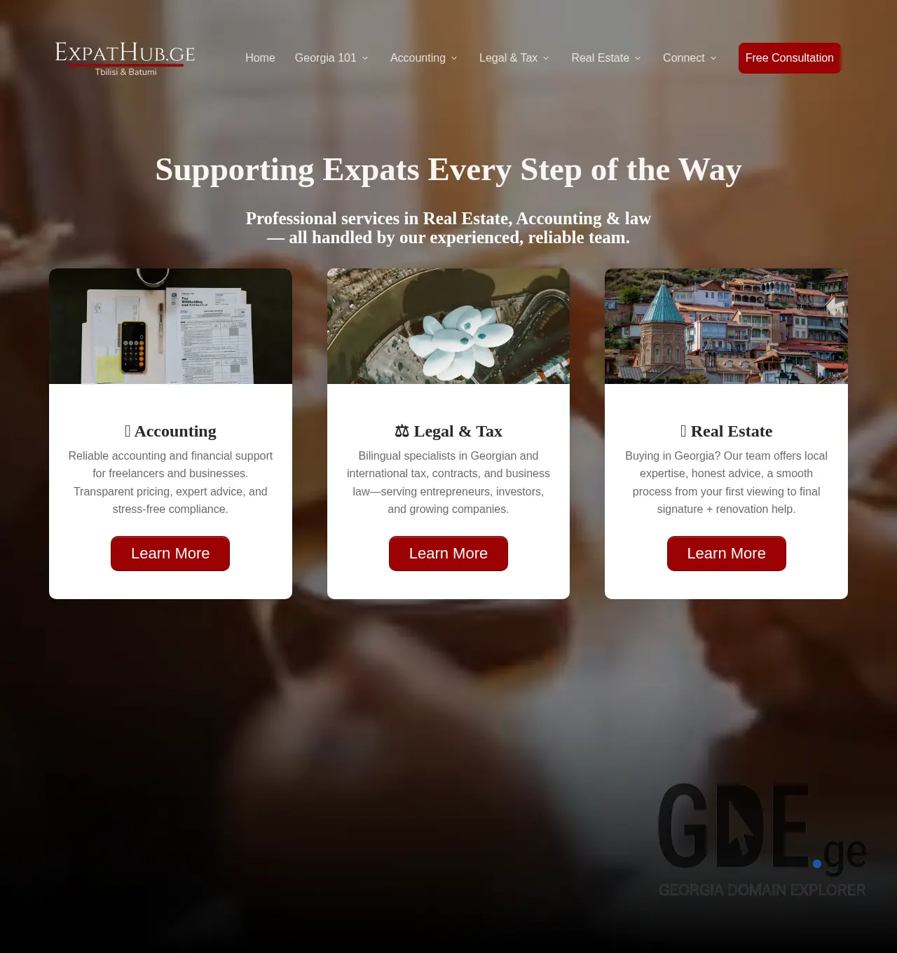 Screenshot of the site expathub.ge at 2025-11-30