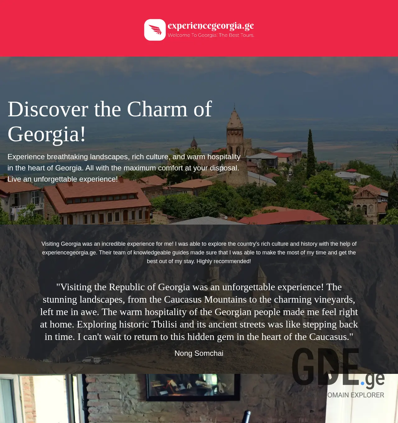 Screenshot of the site experiencegeorgia.ge at 2025-11-29