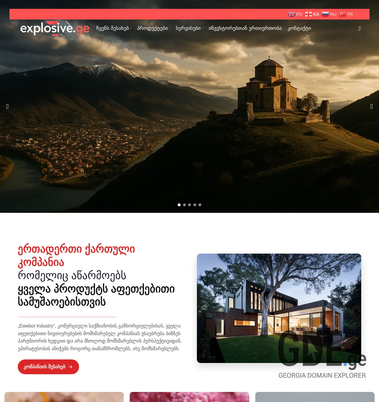 Screenshot of the site explosive.ge at 2025-12-06