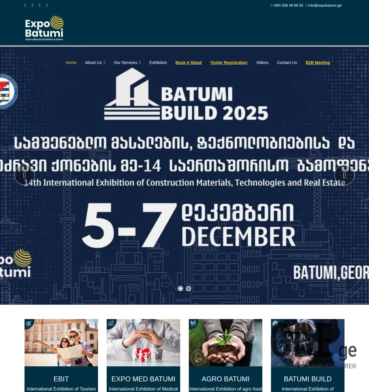 Screenshot of the site expobatumi.ge at 2025-12-02