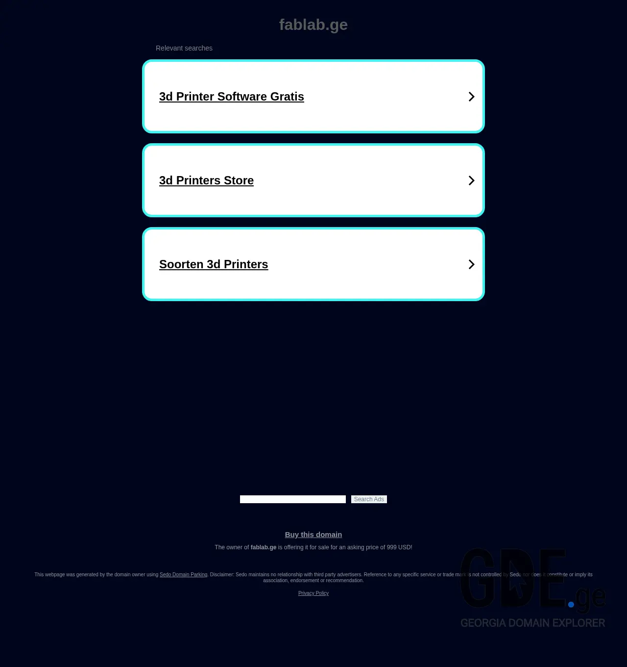 Screenshot of the site fablab.ge at 2025-11-30