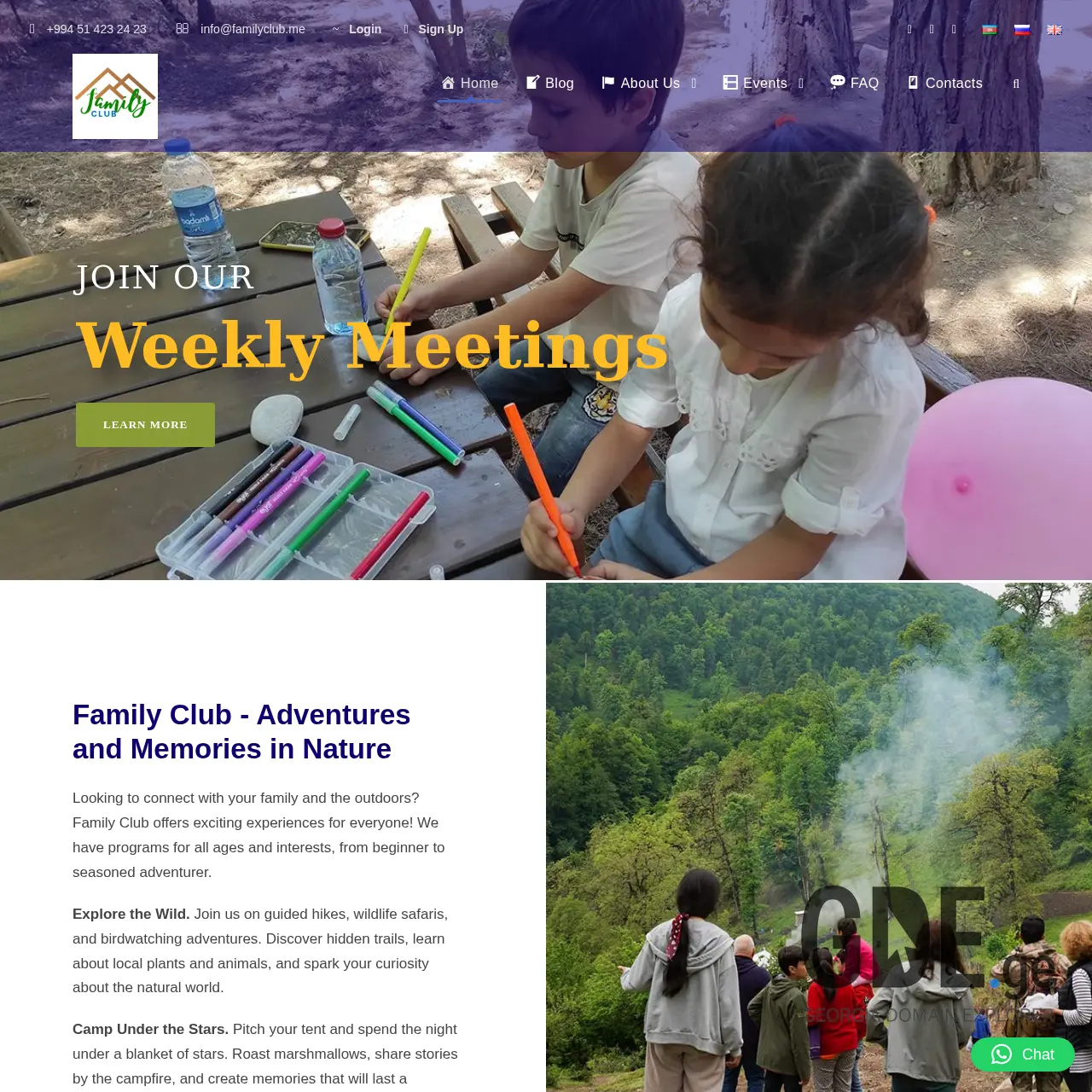 Screenshot of the site familyclub.ge at 2025-12-10
