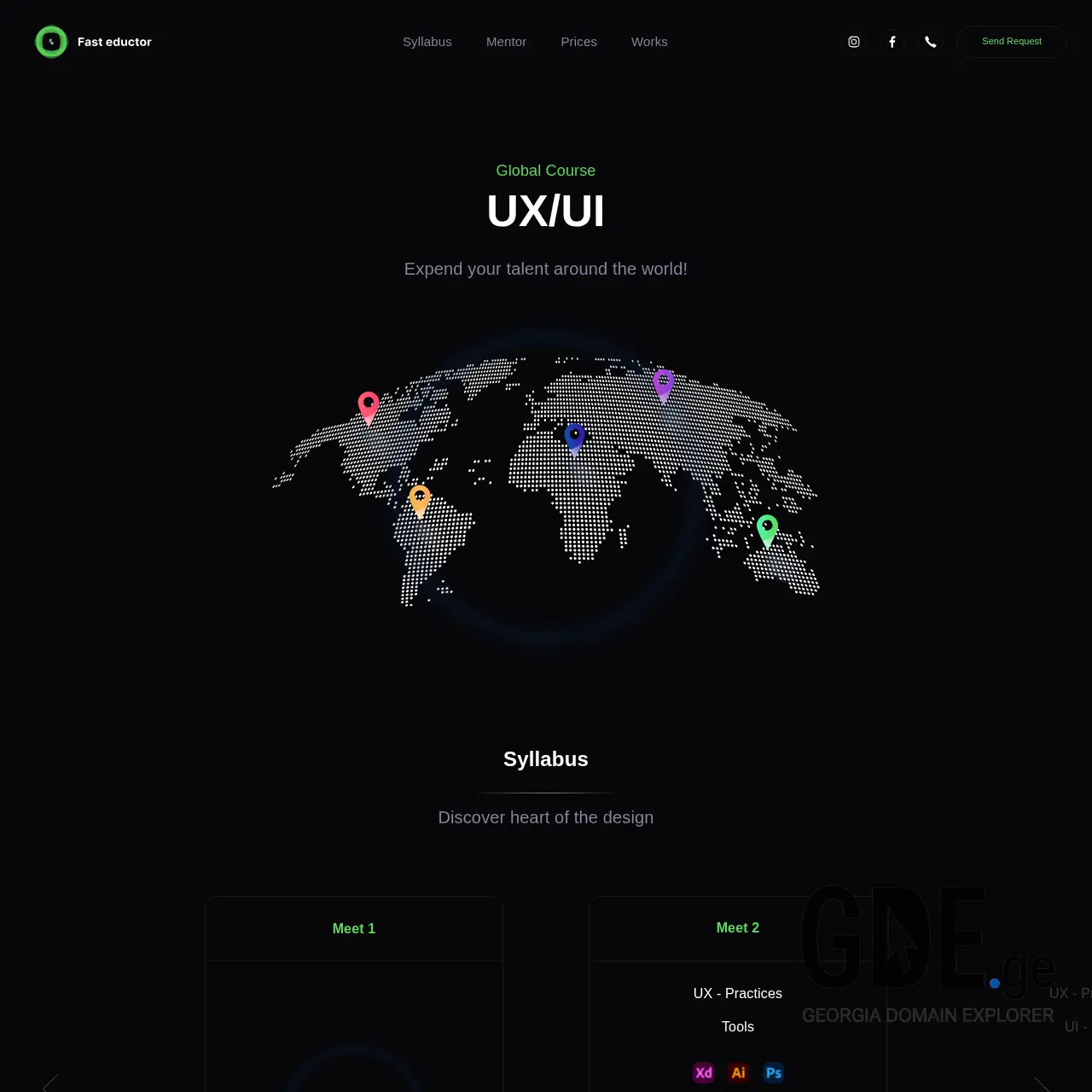 Screenshot of the site fastedu.ge at 2025-12-10