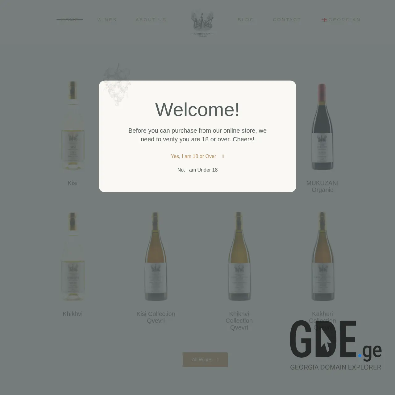 Screenshot of the site fatherandsoncellar.ge at 2025-12-10
