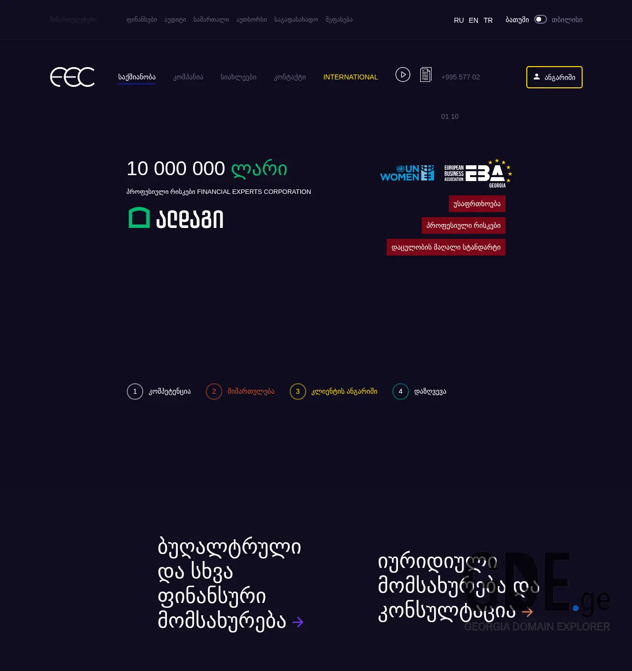Screenshot of the site fec.ge at 2025-11-29