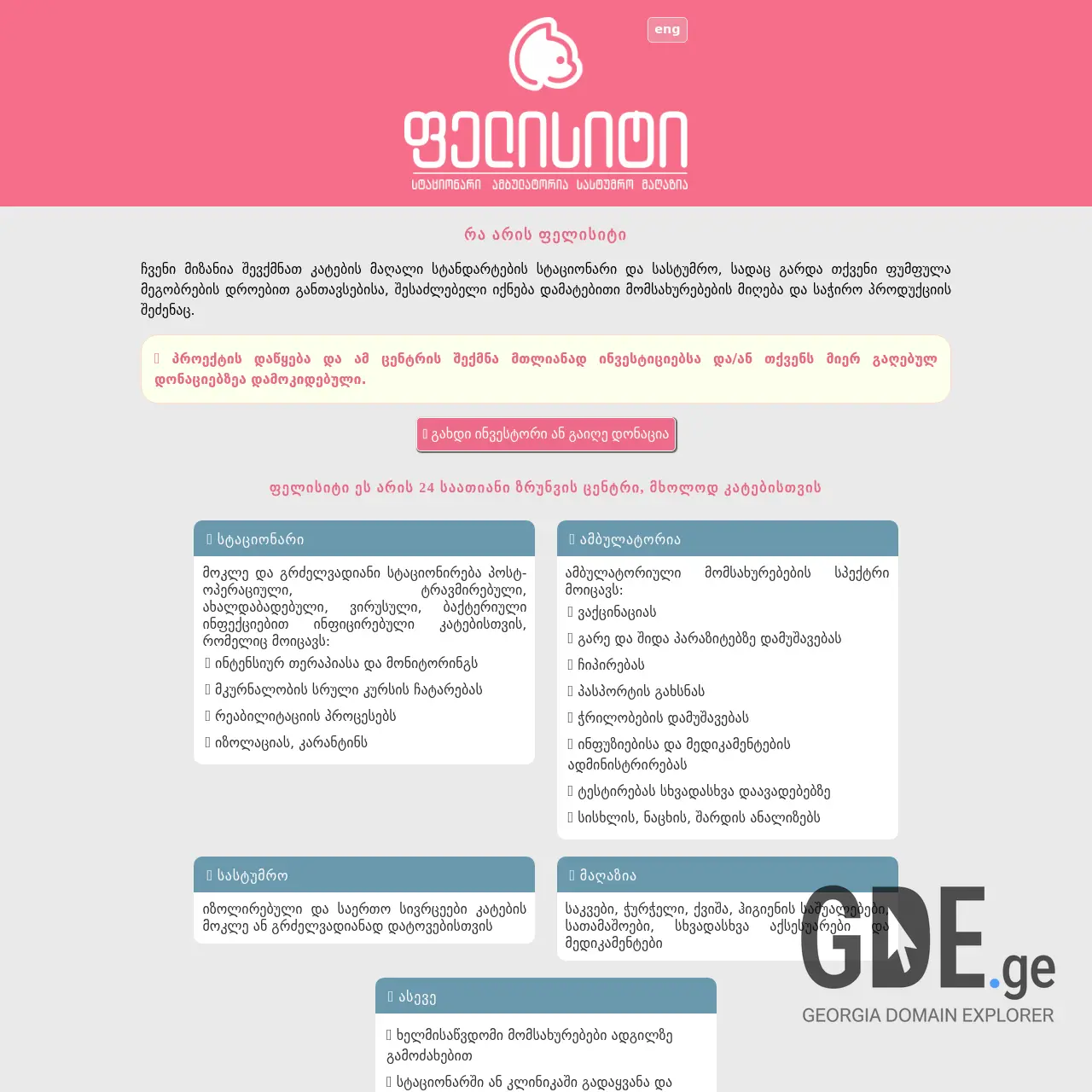 Screenshot of the site felicity.ge at 2025-12-09