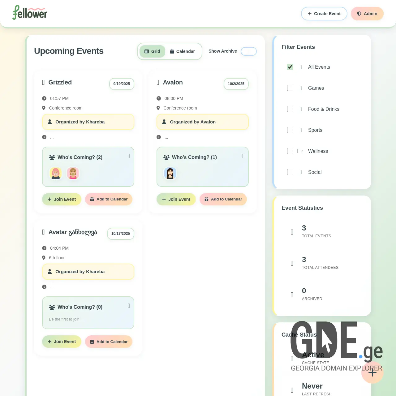Screenshot of the site fell.ge at 2025-12-10