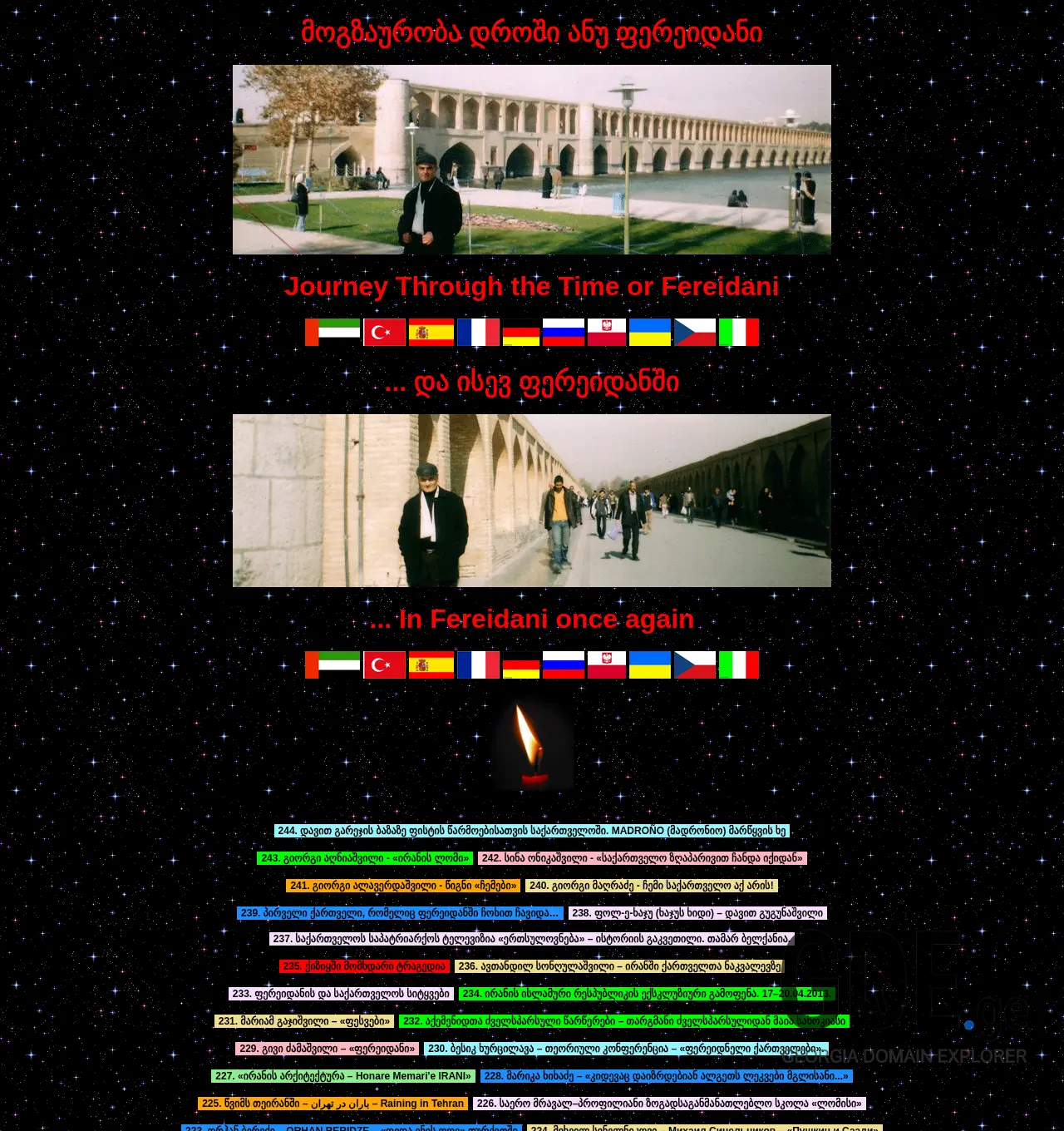 Screenshot of the site fereidani.ge at 2025-12-02