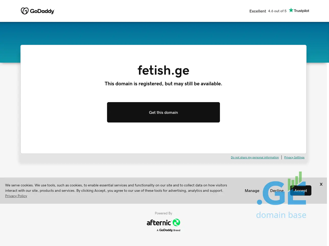 Screenshot of the site fetish.ge at 2025-10-06