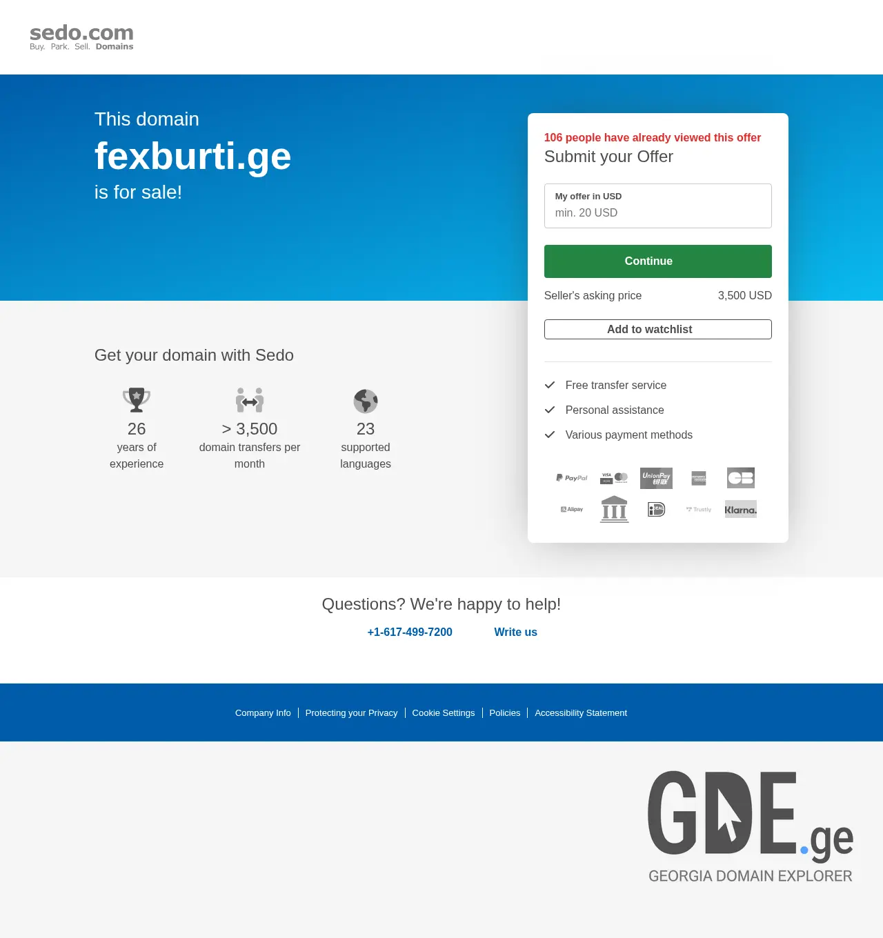 Screenshot of the site fexburti.ge at 2025-11-29