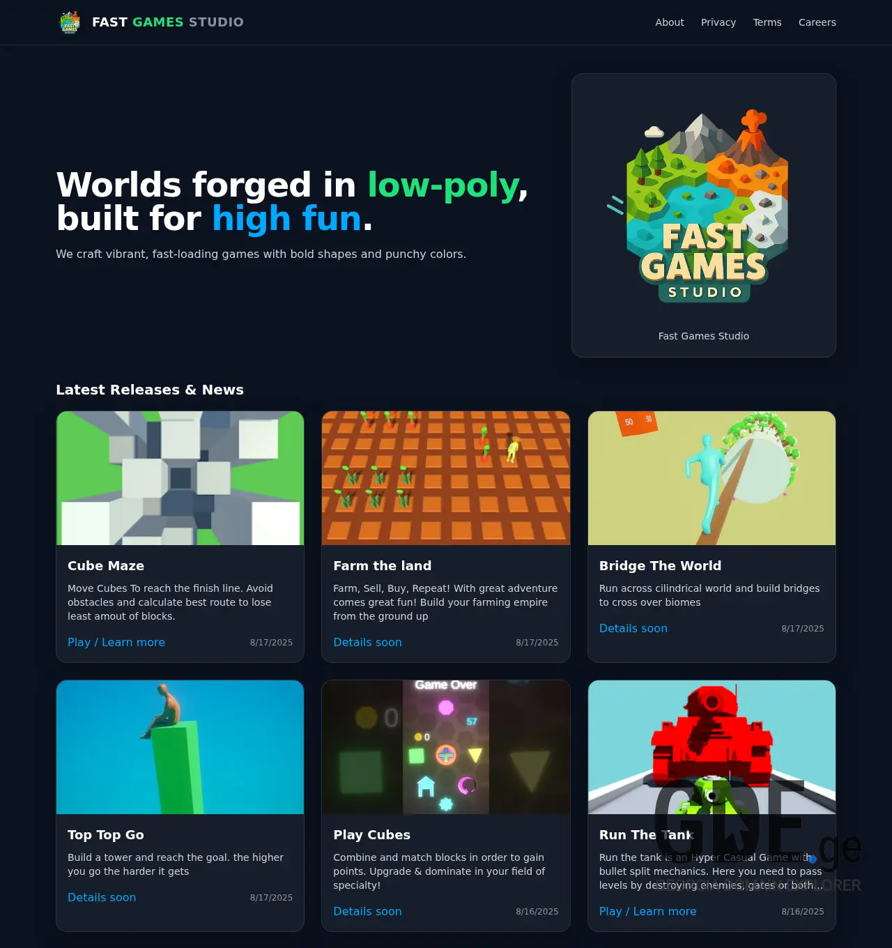 Screenshot of the site fgs.ge at 2025-12-02