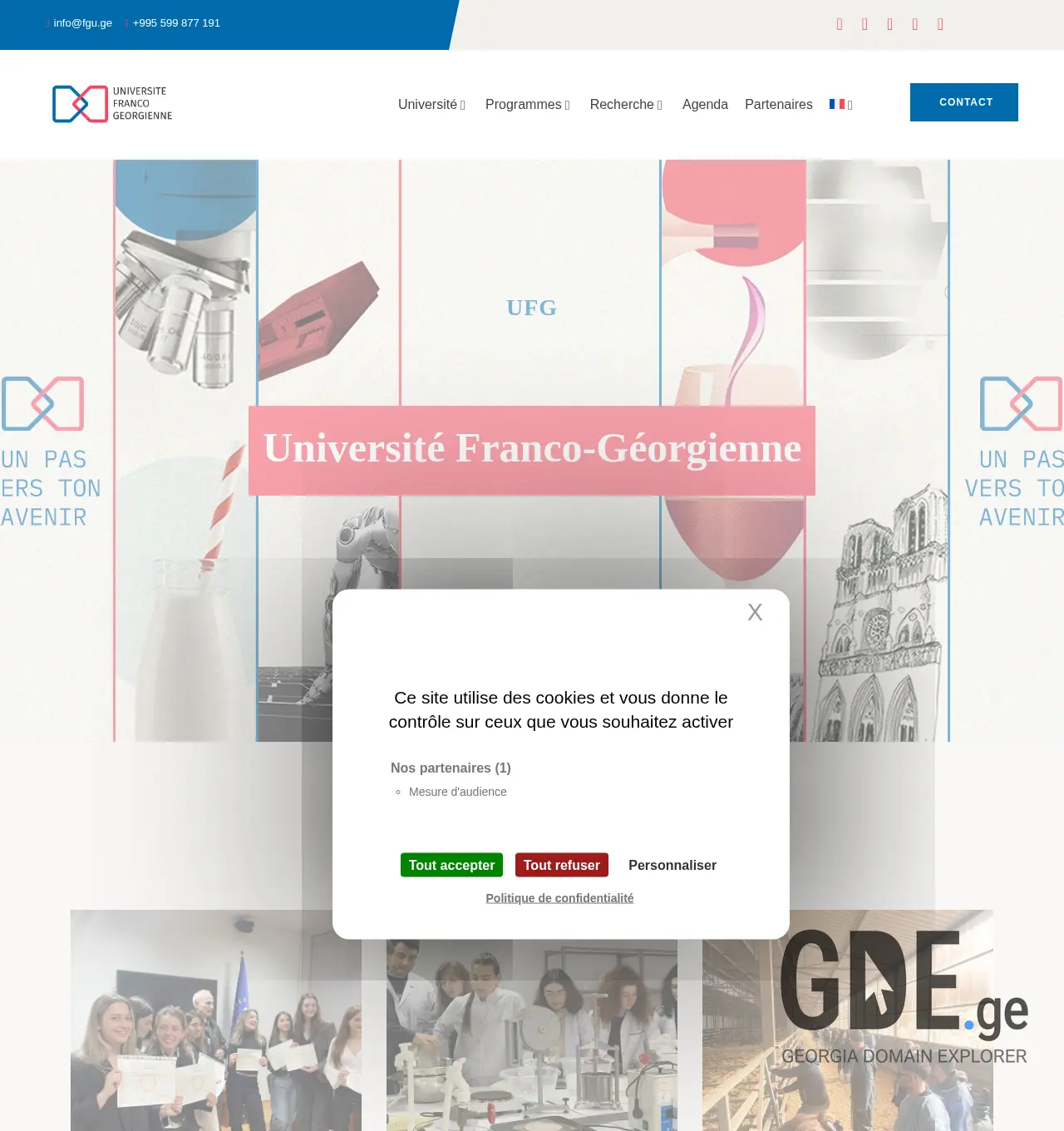 Screenshot of the site fgu.ge at 2025-12-02