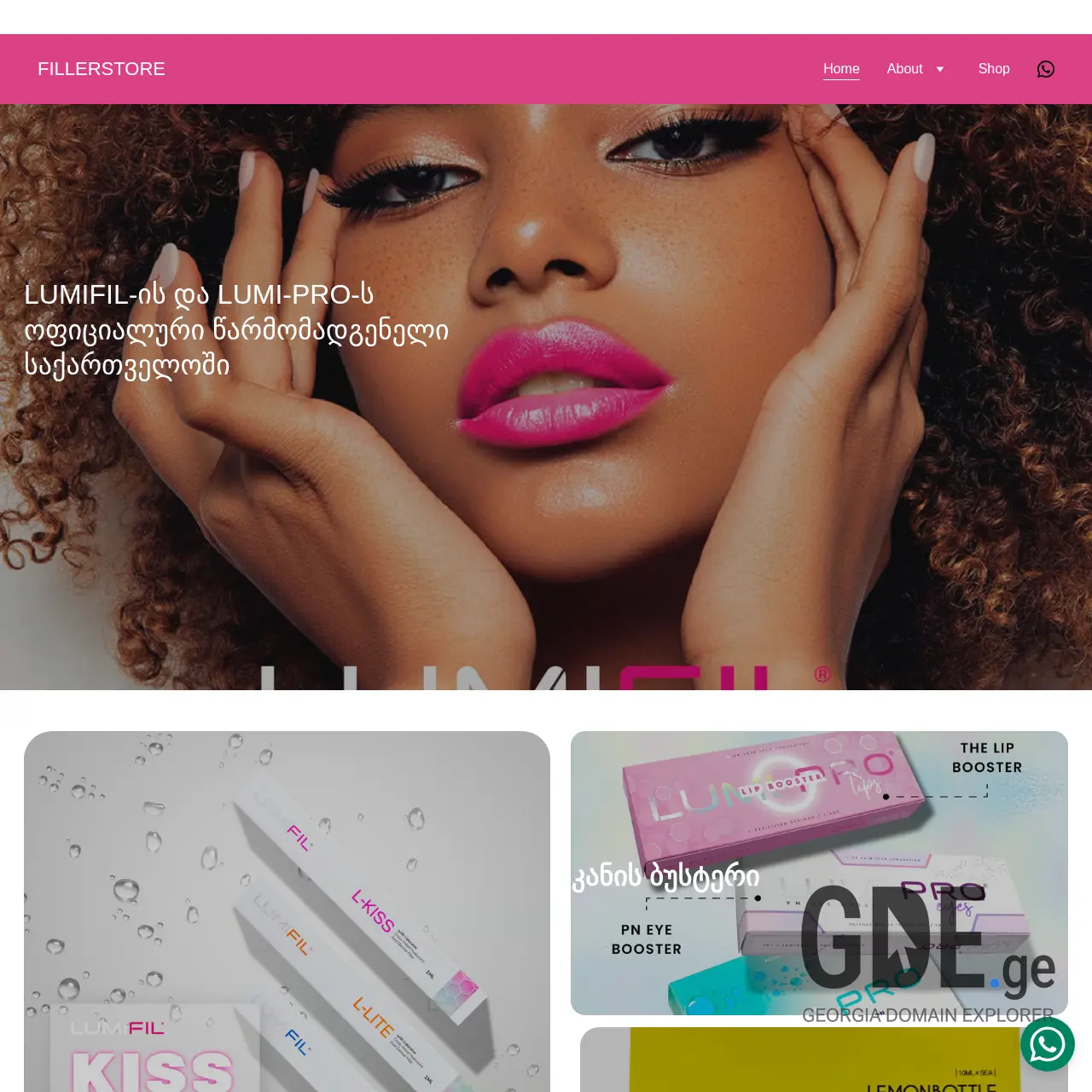 Screenshot of the site fillerstore.ge at 2026-01-18