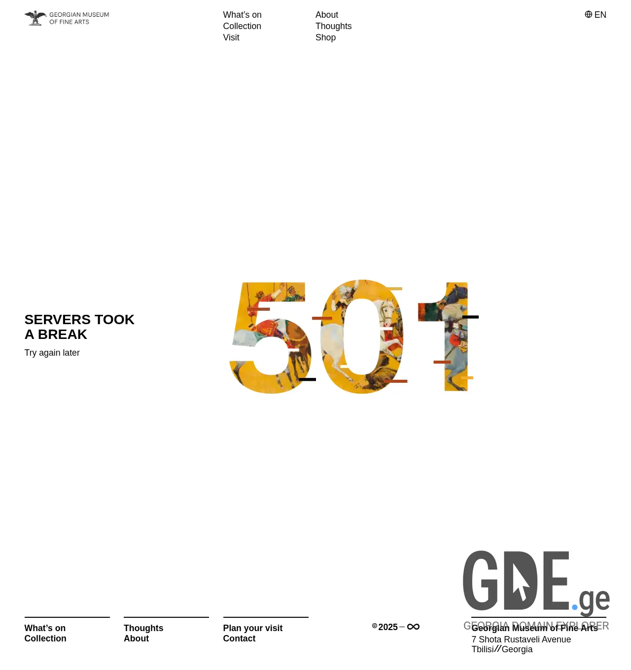 Screenshot of the site finearts.ge at 2025-11-29