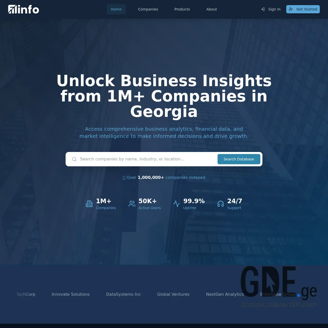 Screenshot of the site finfo.ge at 2025-12-09