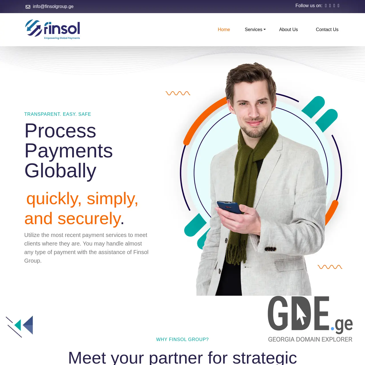 Screenshot of the site finsolgroup.ge at 2025-12-09