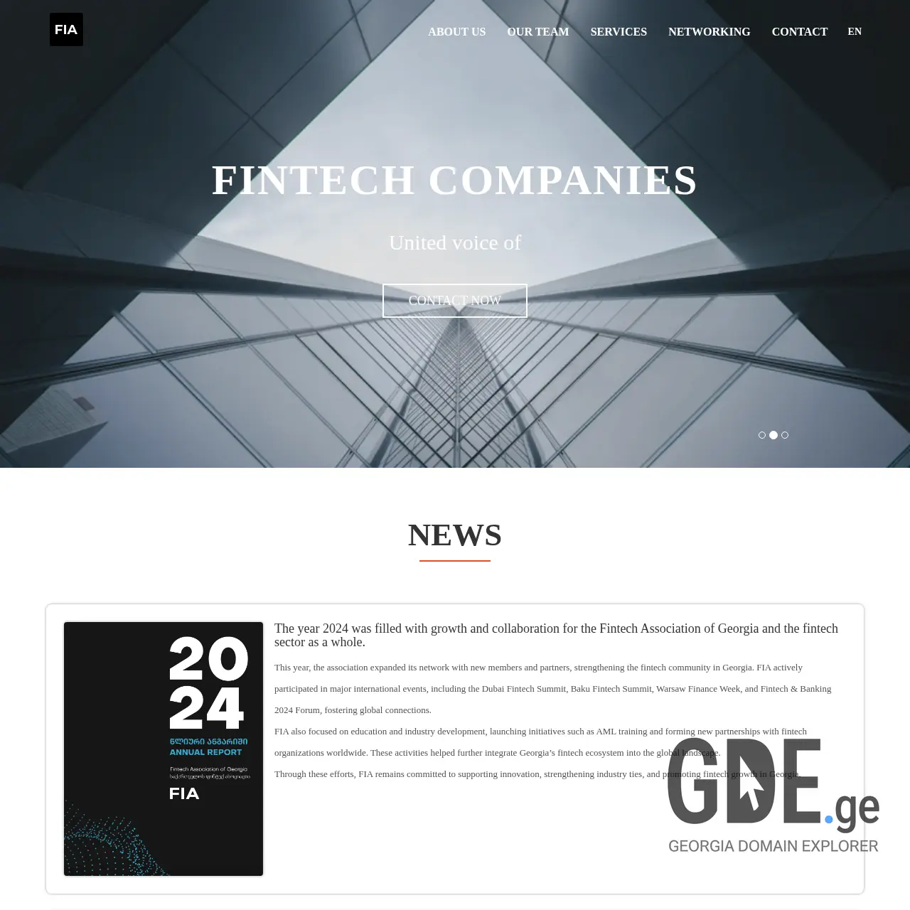 Screenshot of the site fintechs.ge at 2025-12-09