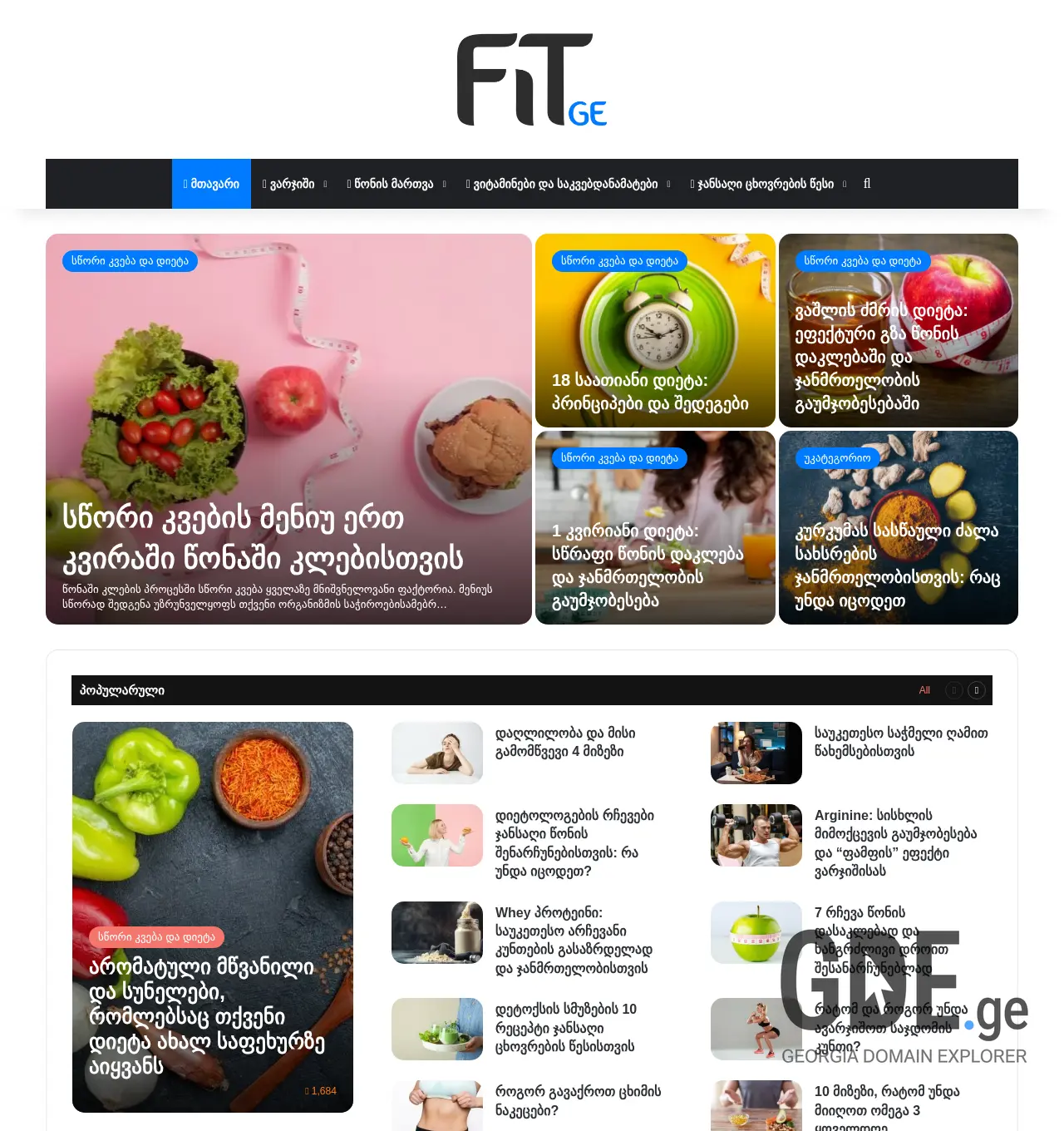 Screenshot of the site fit.ge at 2025-11-29