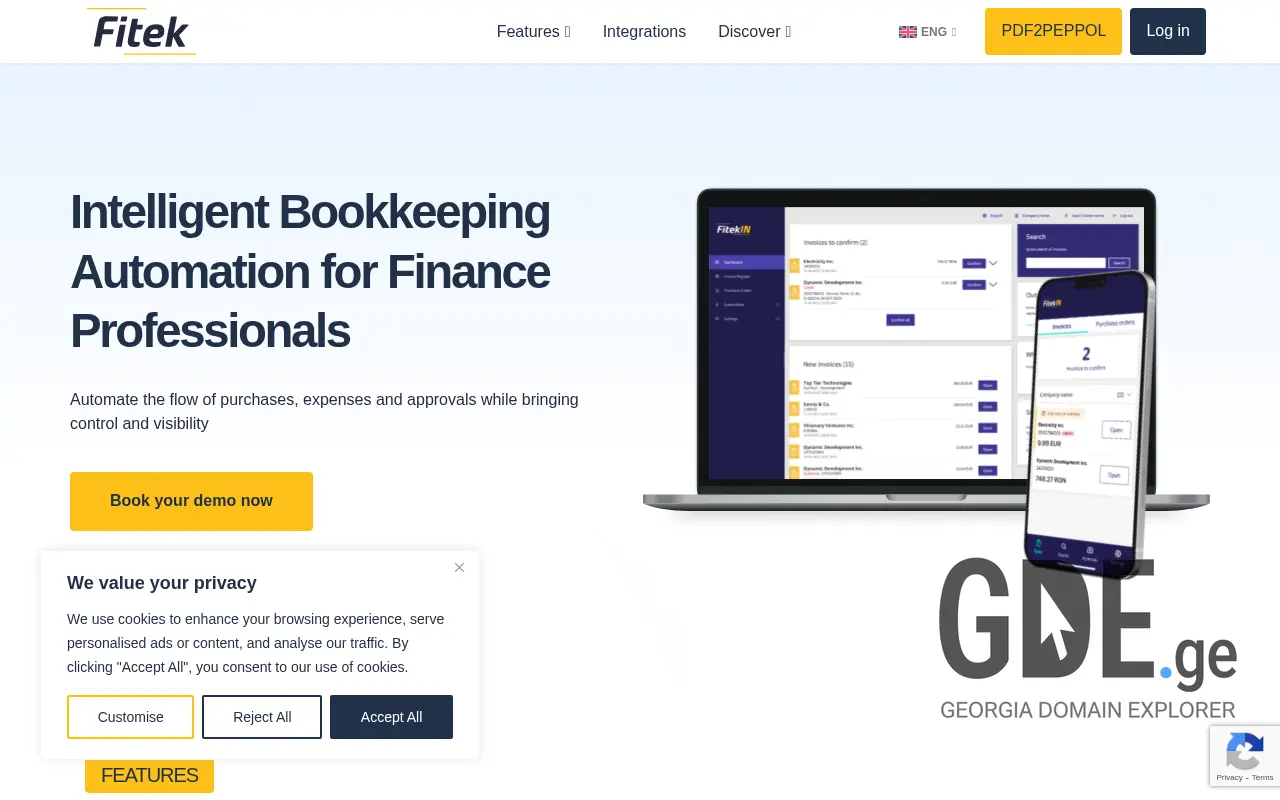 Screenshot of the site fitek.ge at 2025-11-28