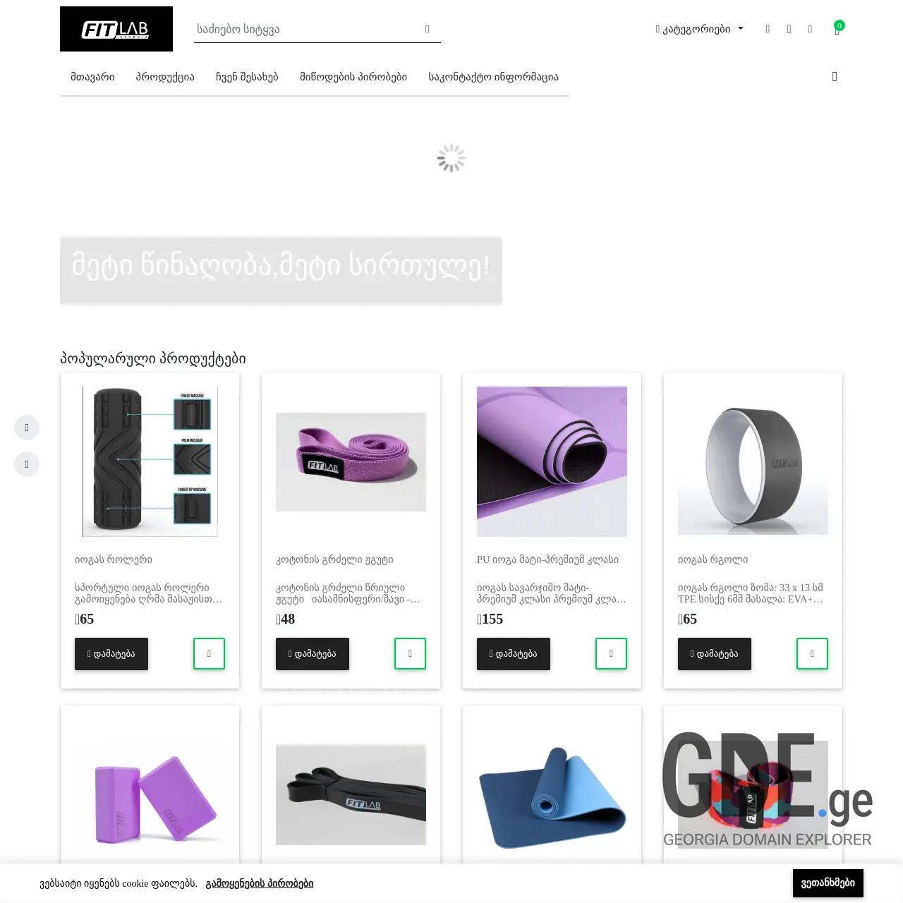 Screenshot of the site fitlab.ge at 2025-12-24