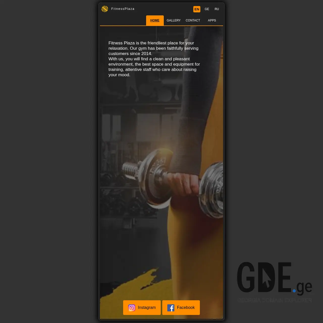 Screenshot of the site fitnesplaza.ge at 2025-12-09