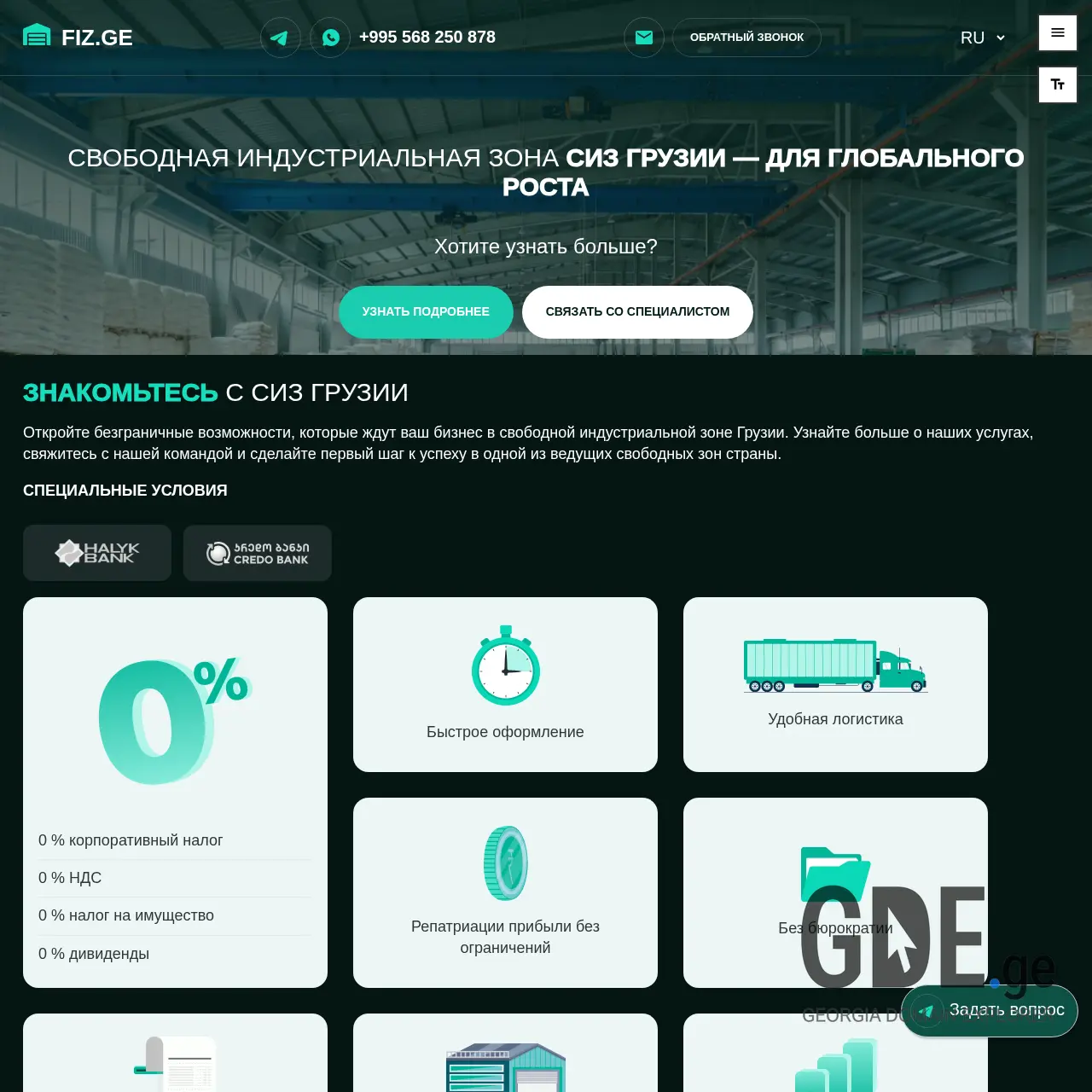 Screenshot of the site fiz.ge at 2025-12-09