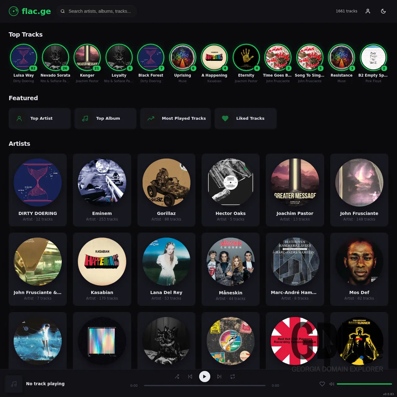 Screenshot of the site flac.ge at 2026-02-27