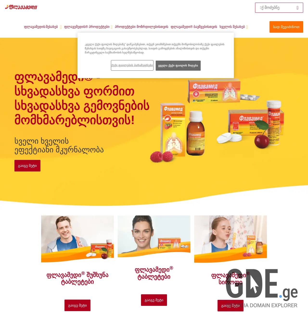 Screenshot of the site flavamed.ge at 2025-11-29
