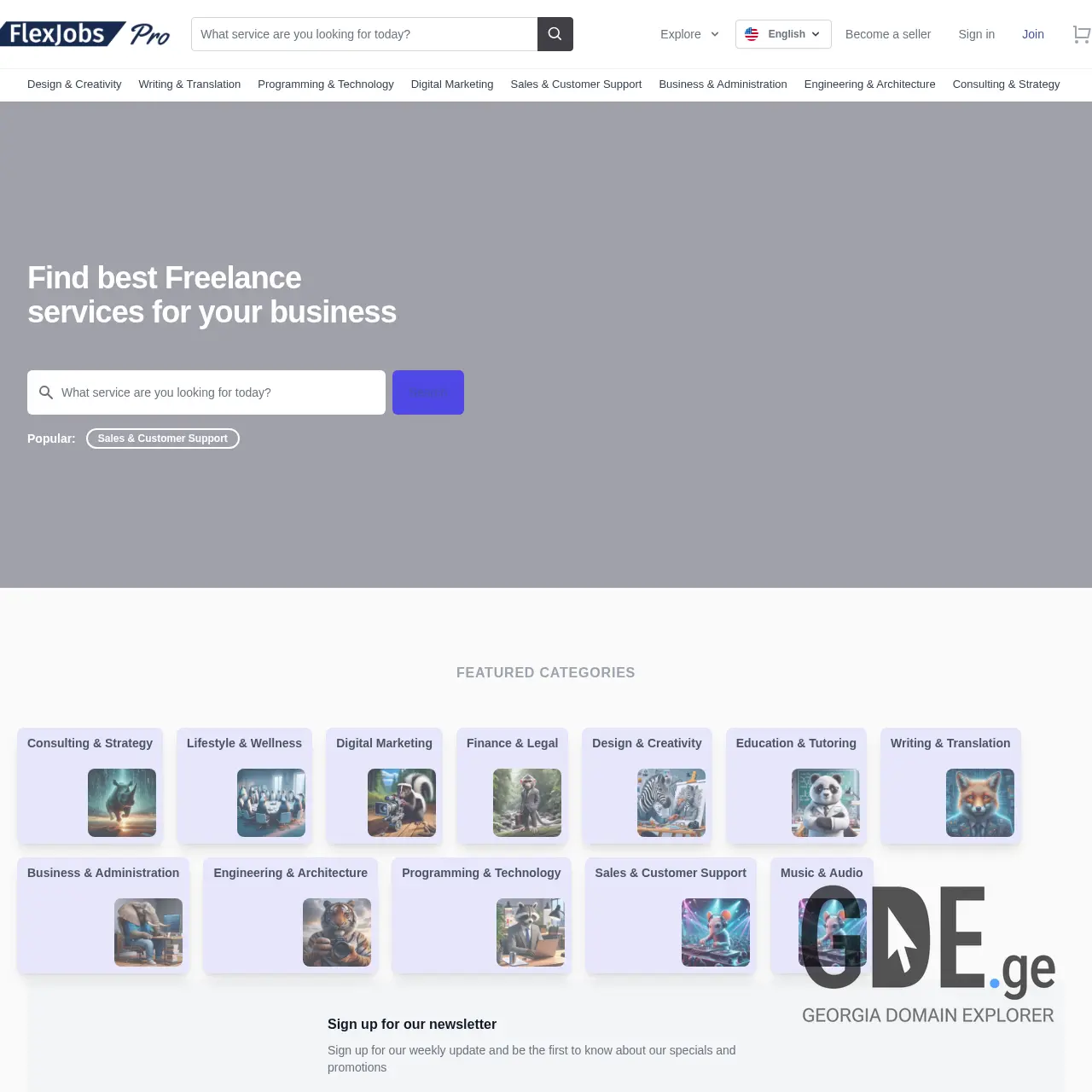 Screenshot of the site flexjobs.ge at 2025-12-10