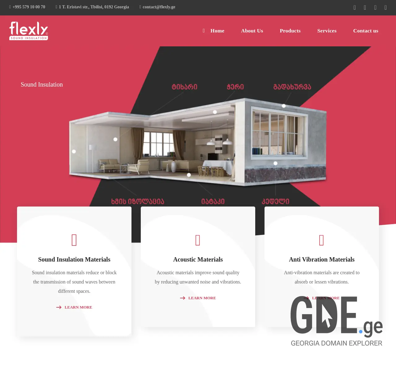 Screenshot of the site flexly.ge at 2025-11-26