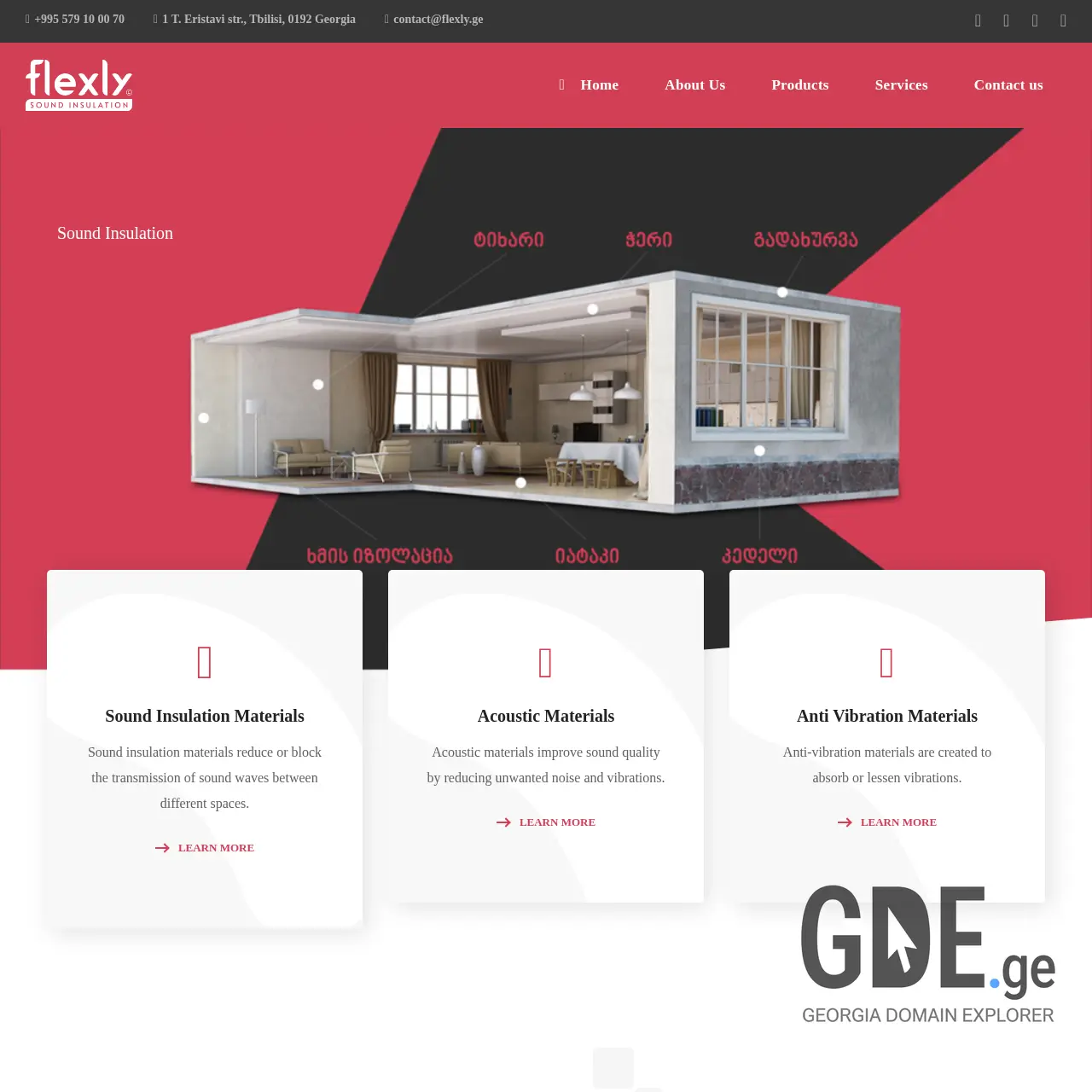 Screenshot of the site flexly.ge at 2025-12-20