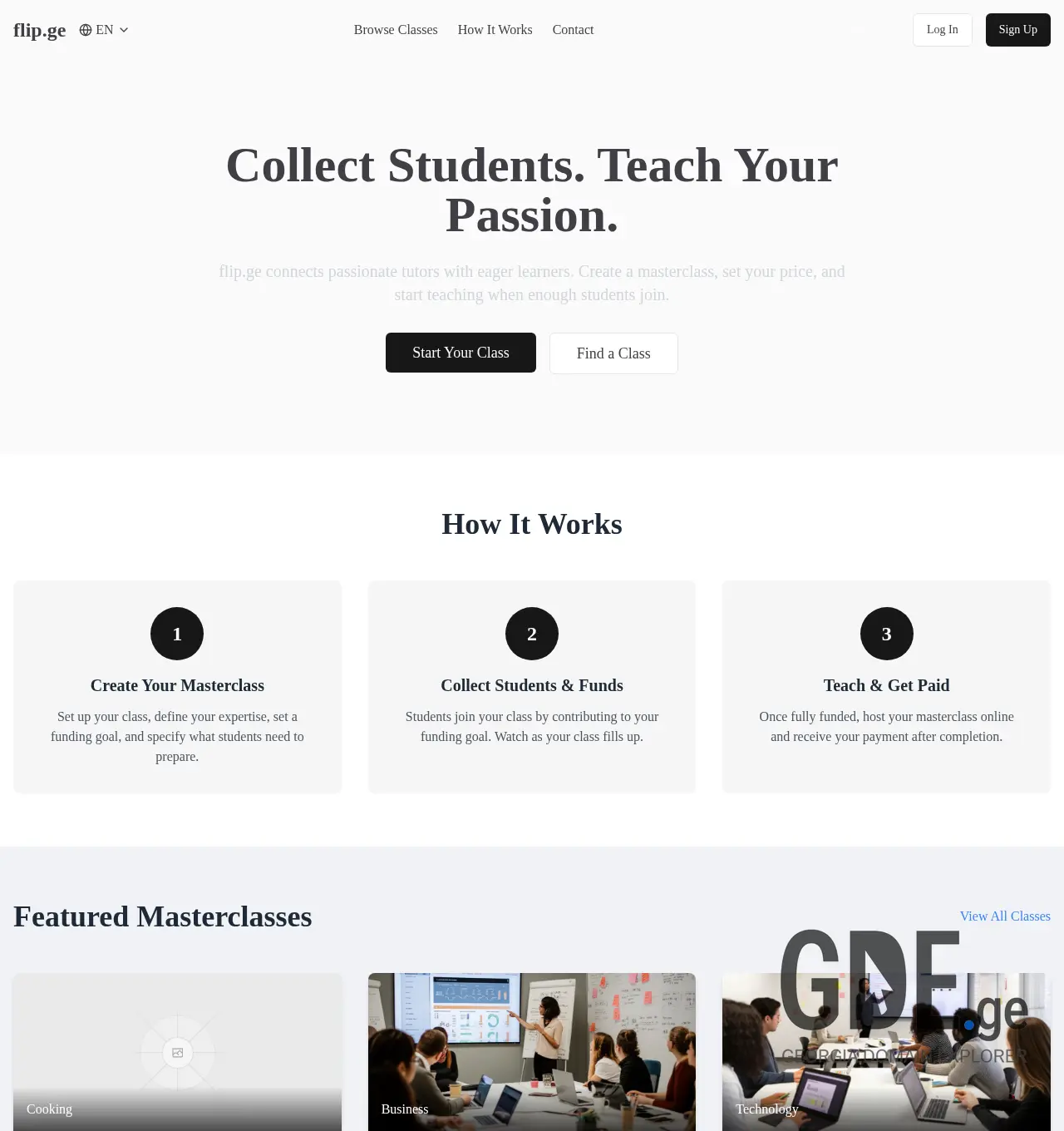 Screenshot of the site flip.ge at 2025-11-30