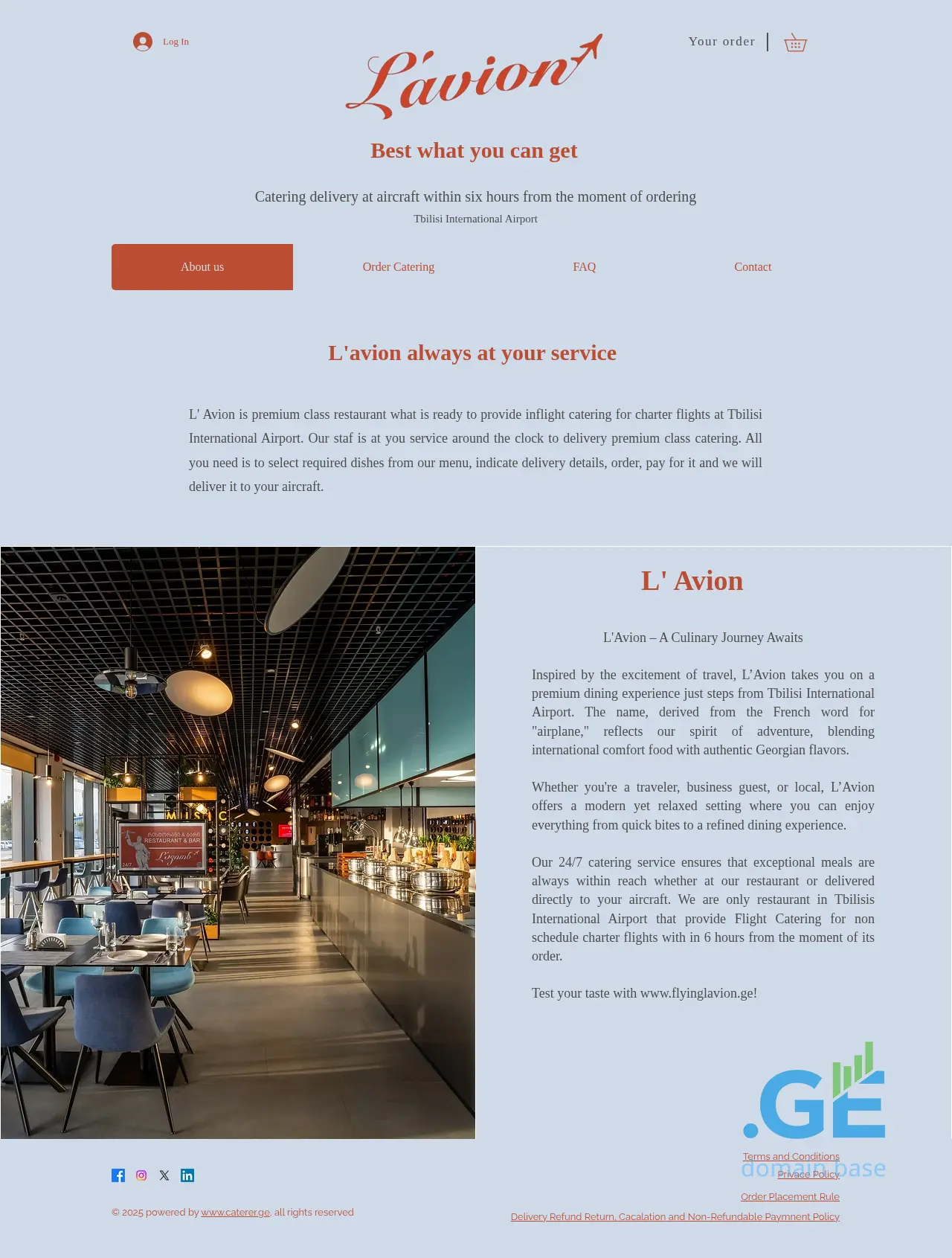 Screenshot of the site flyinglavion.ge
